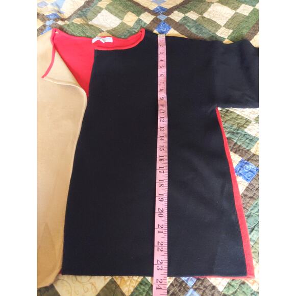 Adrienne Vittadini Women's XL Colorblock Sweater Red Tan Black Size Knit Stretch - Picture 7 of 7